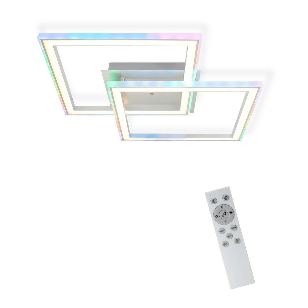 LED-DECKENLEUCHTE Kranzort 44.5/7.0/44.5 cm - Silberfarben, Metall (44.5/44.5/7cm) - ZMH