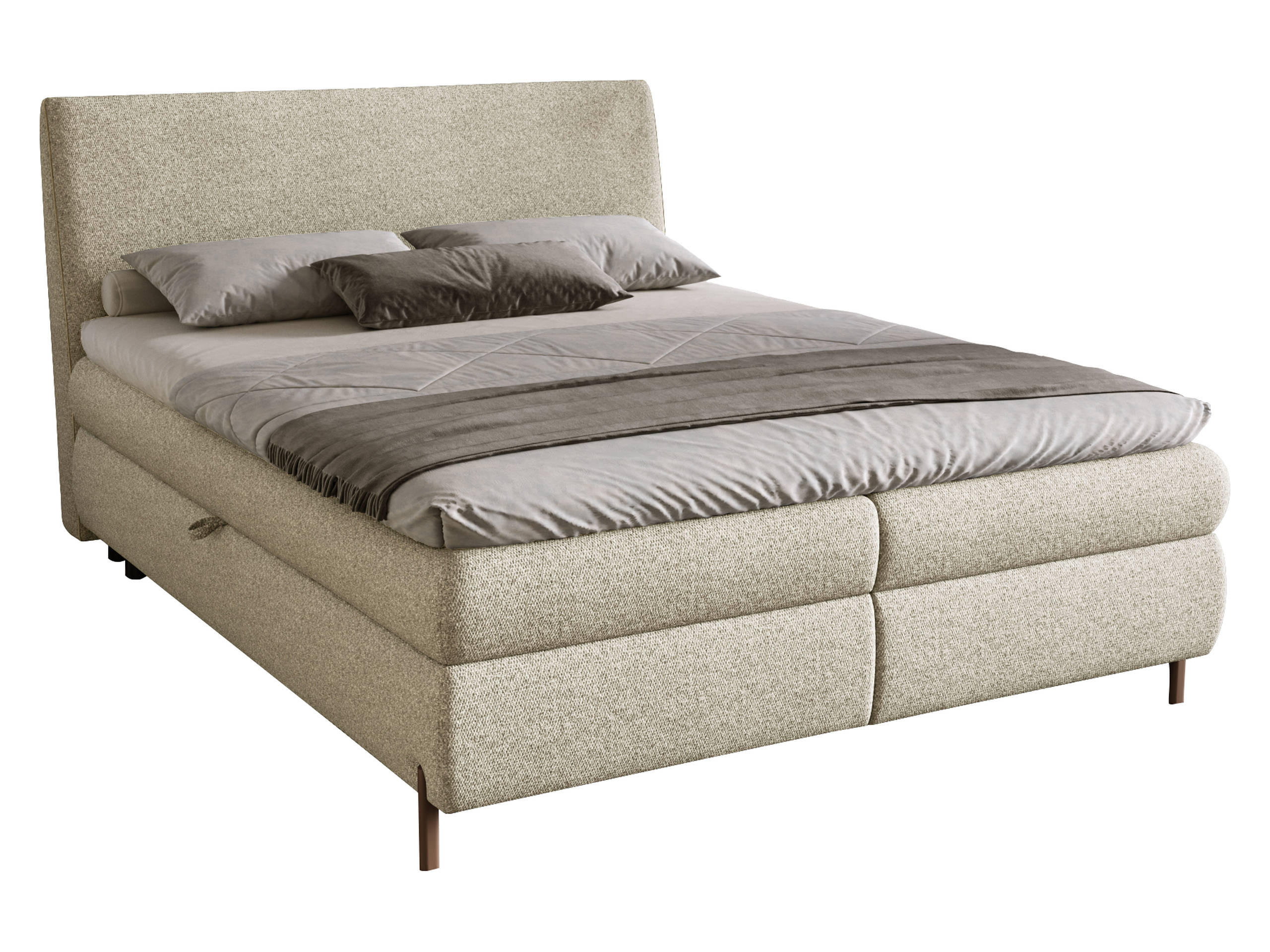 BOXBETT Evia - H3 - Braun/Naturfarben, Holzwerkstoff/Textil (140/200cm) - MIRJAN24