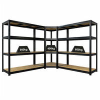 ECKREGAL SparSet mit 2x Schwerlastregal Dino 180 x 180 x 60 cm Schwarz - Schwarz, Metall (270/180/60cm) - PROREGAL