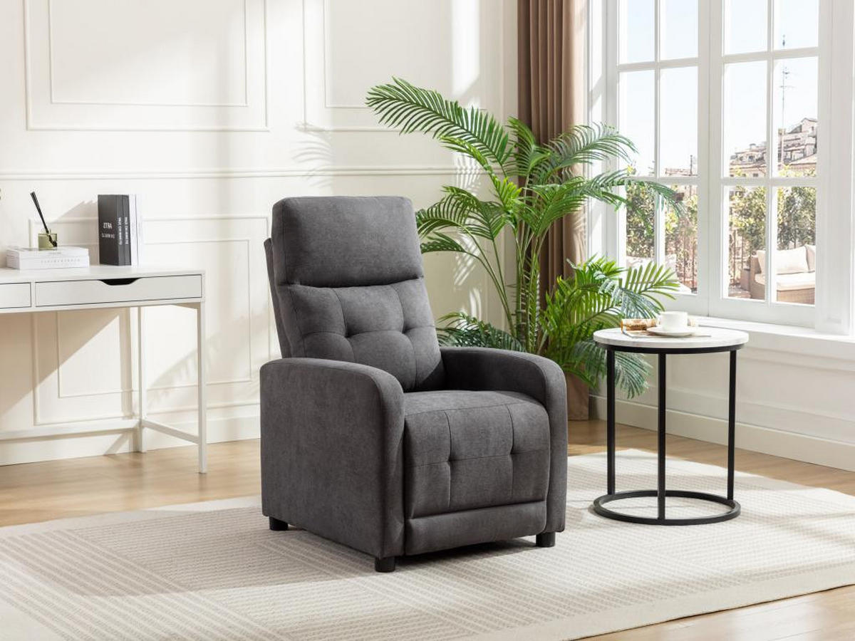 RELAXSESSEL - Stoff - Anthrazit - JARAMILO - Anthrazit, Textil (93/98/65cm) - Vente-Unique