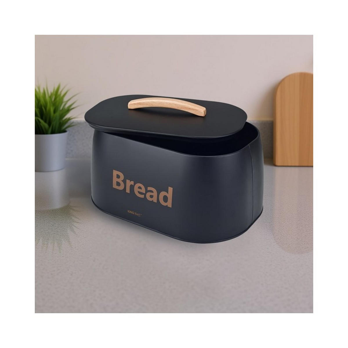 BROTKASTEN Graphit 34/24/18.5 cm 63010 - Graphitfarben, Metall (24/18.5/34cm) - Kinghoff 