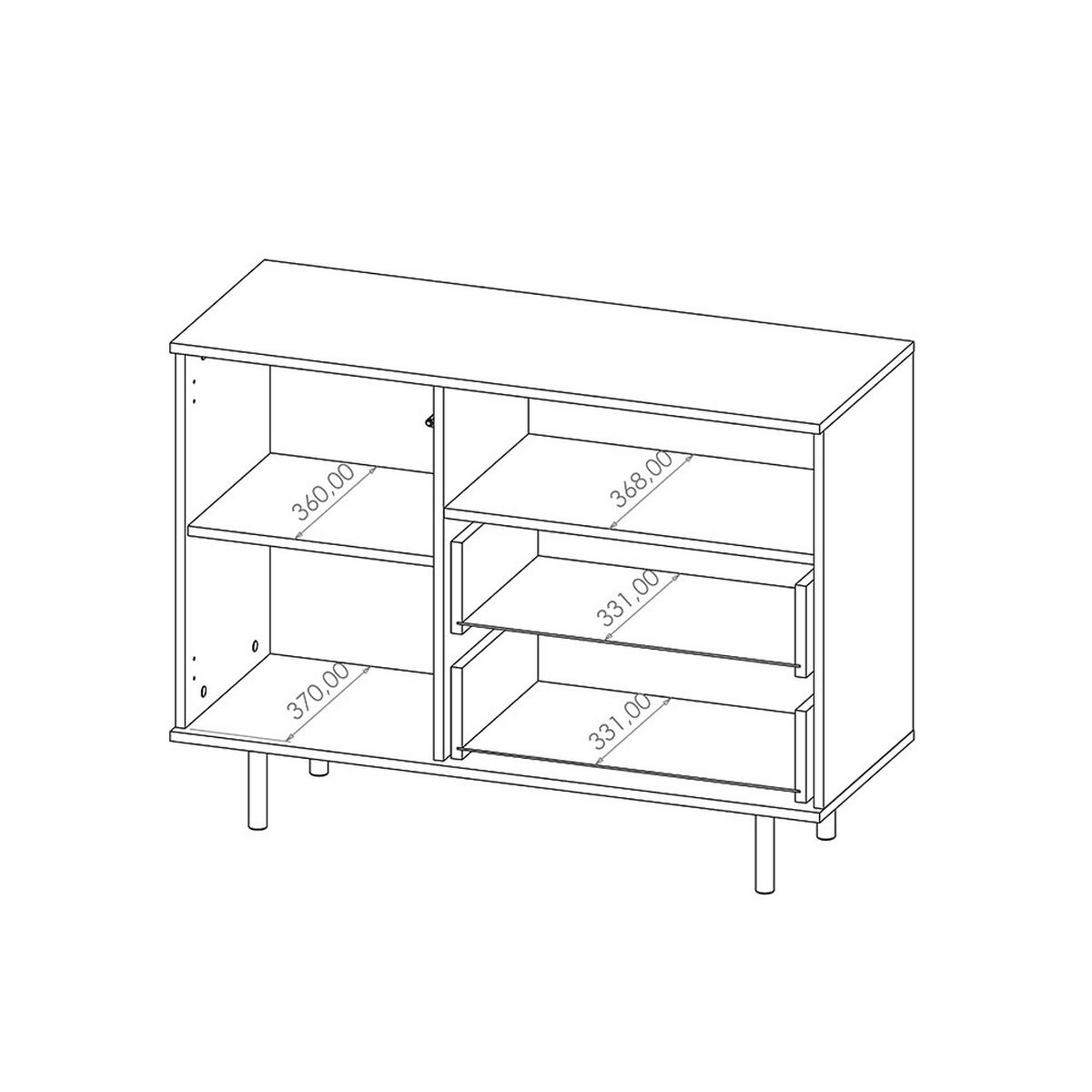 KOMMODE Nador-132 - Beige, Holzwerkstoff (107/80/41cm) - Lomado