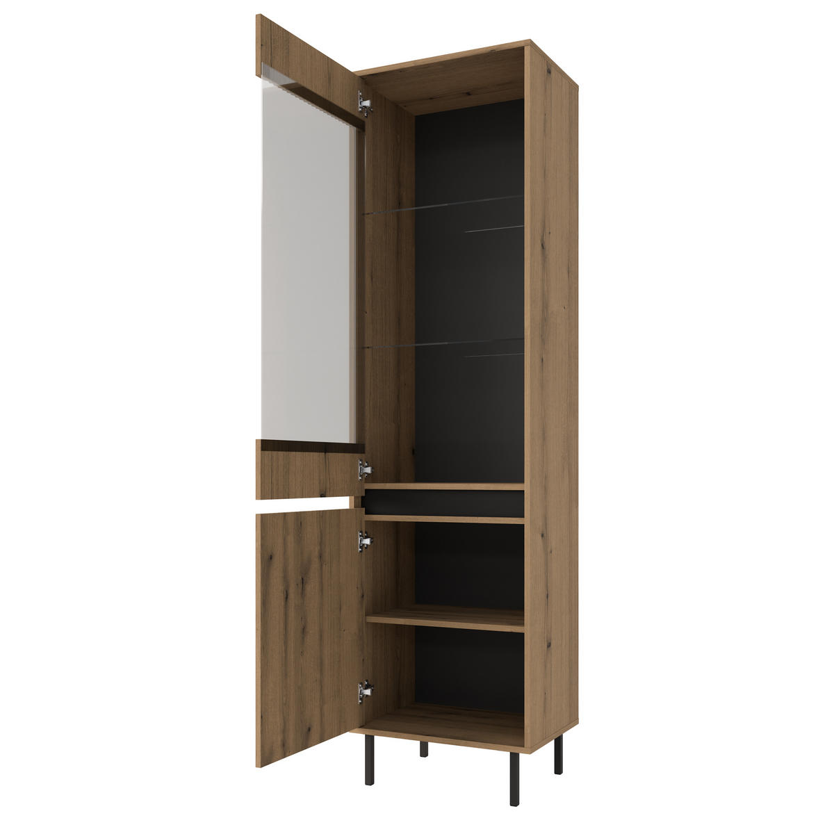 VITRINE in Goldfarben - Goldfarben, Holzwerkstoff (55.8/205/40cm) - MASSENO