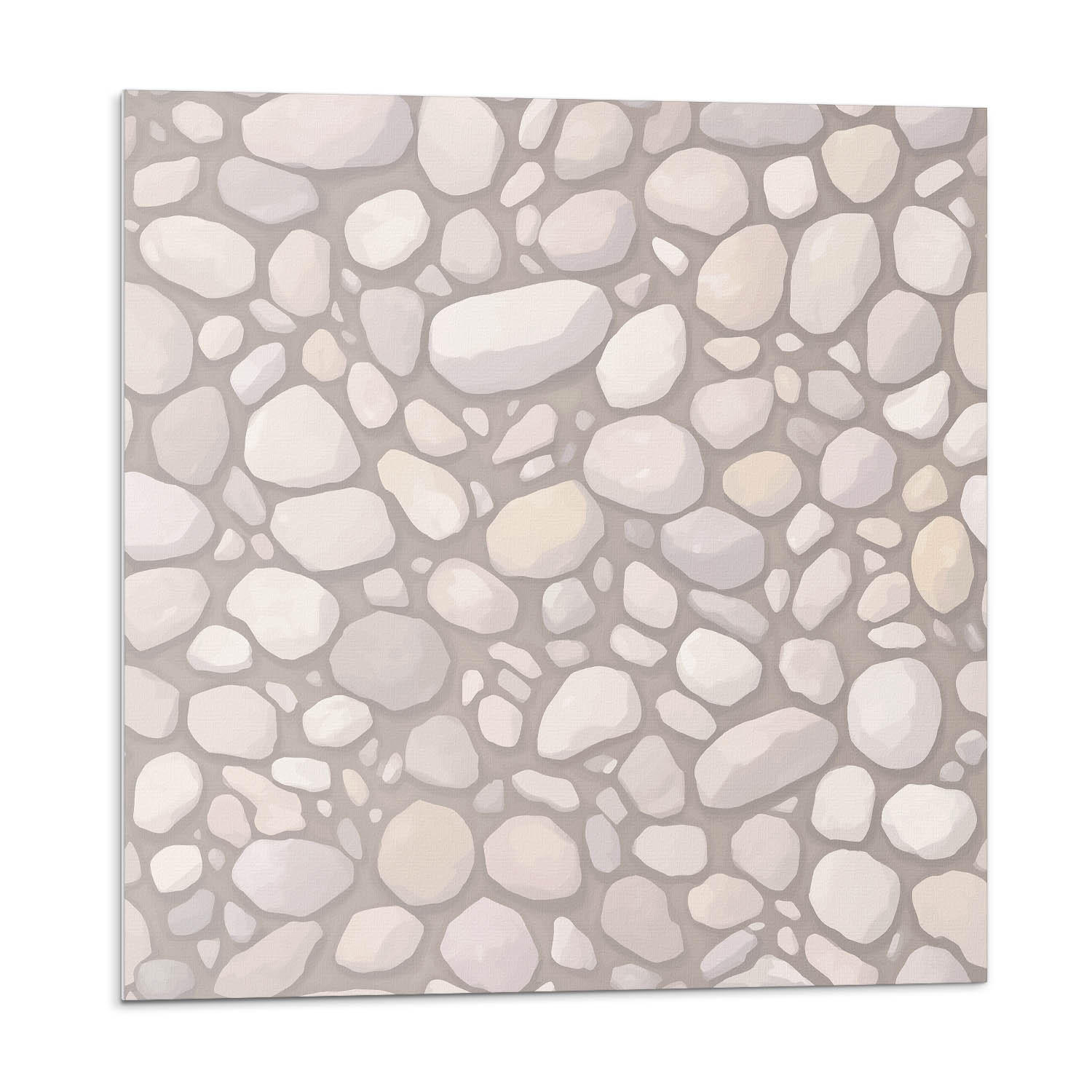 WANDPANEEL 4x 50x50 cm selbstklebend Ciottolo - Ecru, Kunststoff (50/1.6/50cm) - Wallfluent