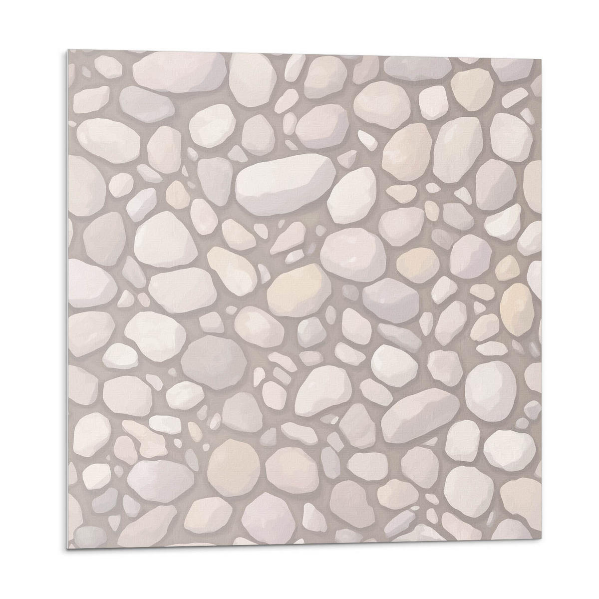 WANDPANEEL 4x 50x50 cm selbstklebend Ciottolo - Ecru, Kunststoff (50/1.6/50cm) - Wallfluent