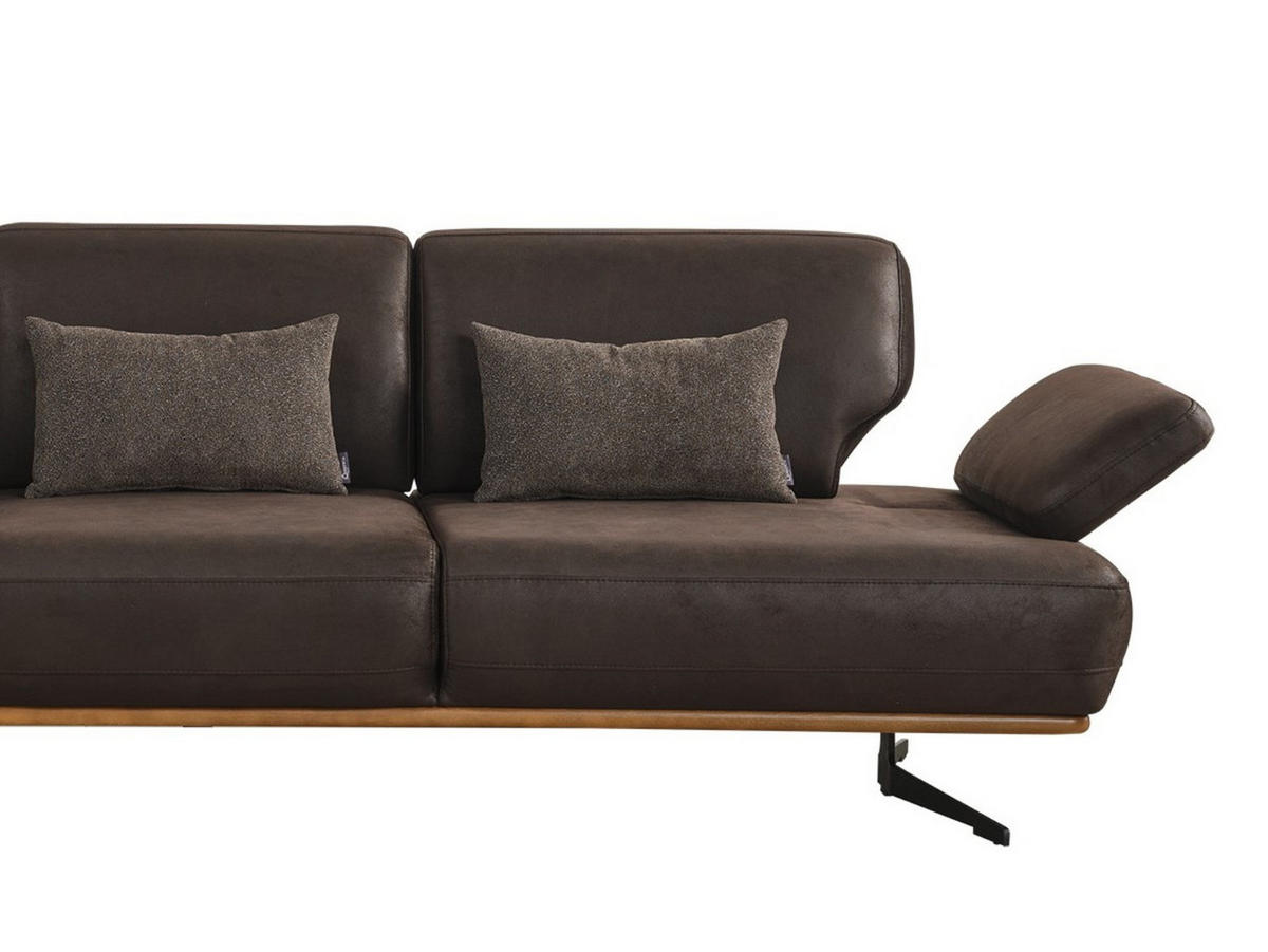2 Sitzer SOFA Pegasus Samt Braun - Braun, Textil/Metall (205/90/105cm) - Villa Möbel