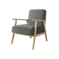 SESSEL Retro Cord - Naturfarben/Grau, Holz/Textil (59/76/67cm) - MIRJAN24
