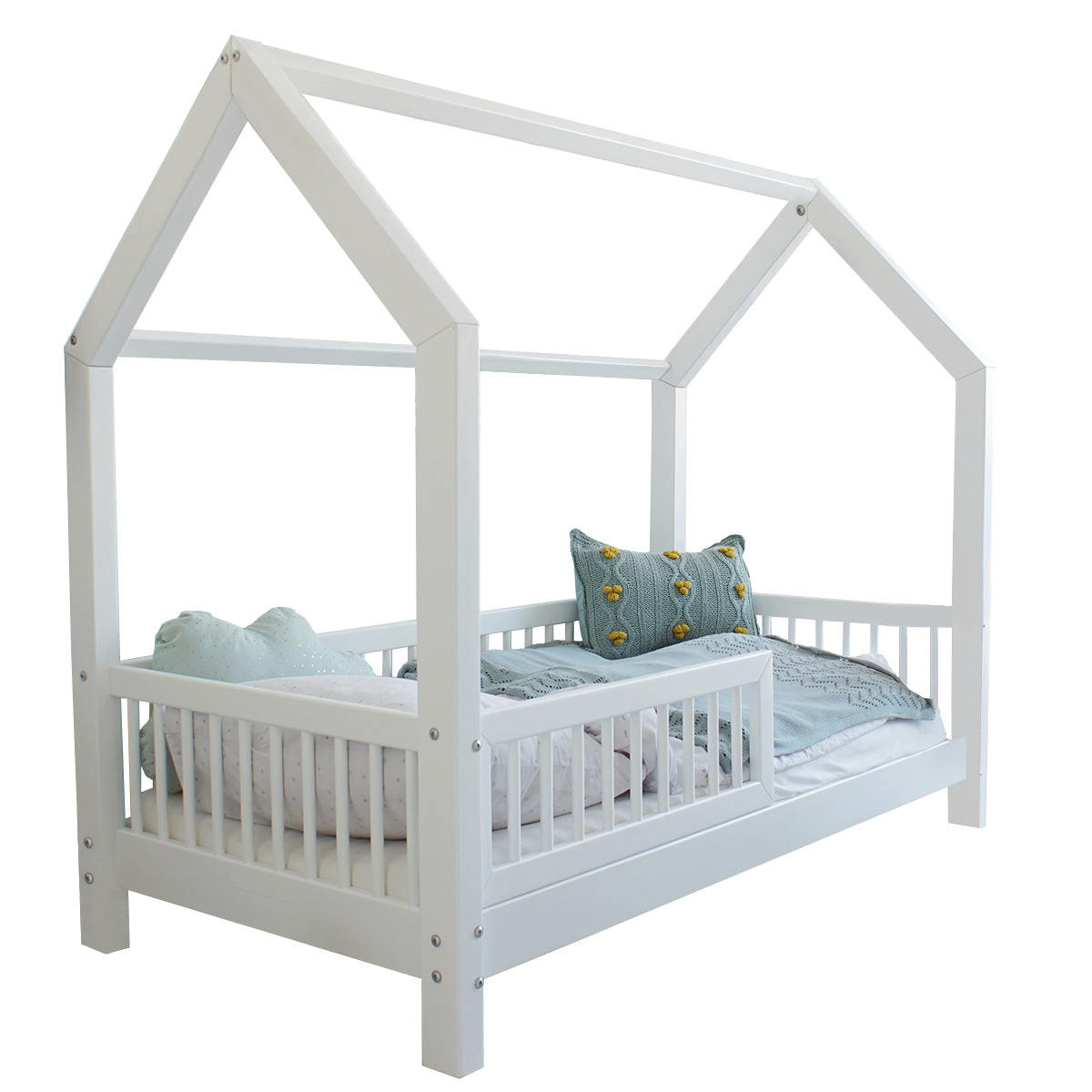 HAUSBETT 90/200 Sofia Weiß - Weiß, Holz (90/200cm) - Petits-meubles