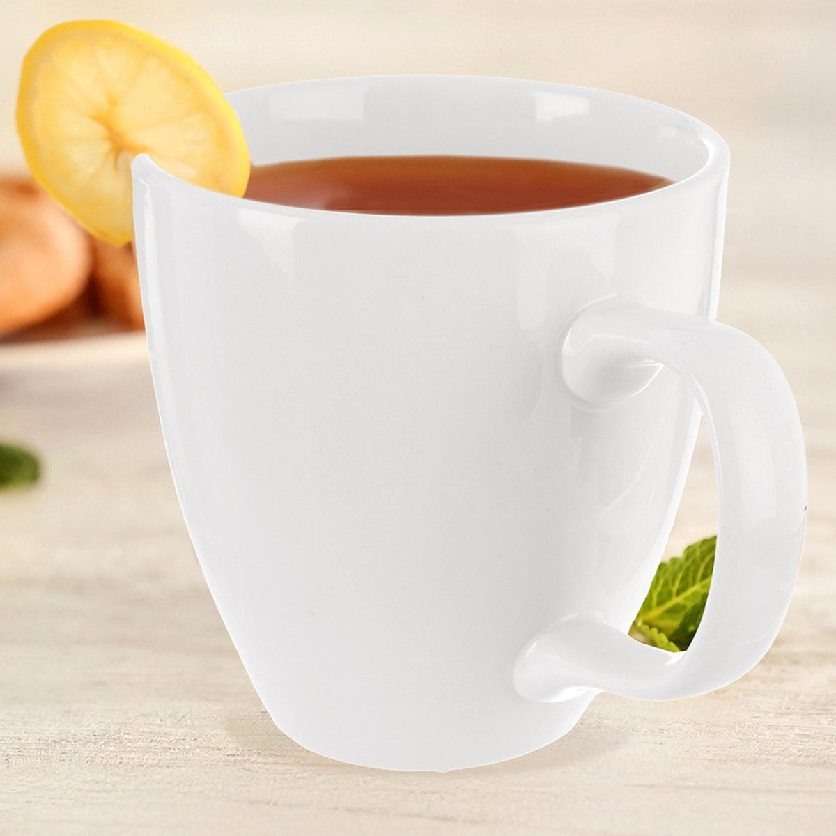 MONA PORZELLANBECHER, Porzellan, weiß, 400 ml - Transparent, Keramik (0.4L) - Orion 