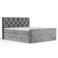 BOXSPRINGBETT Hugo Grau 200/200 cm - Schwarz/Grau, Holz/Holzwerkstoff (200/200cm) - Maison de Reve