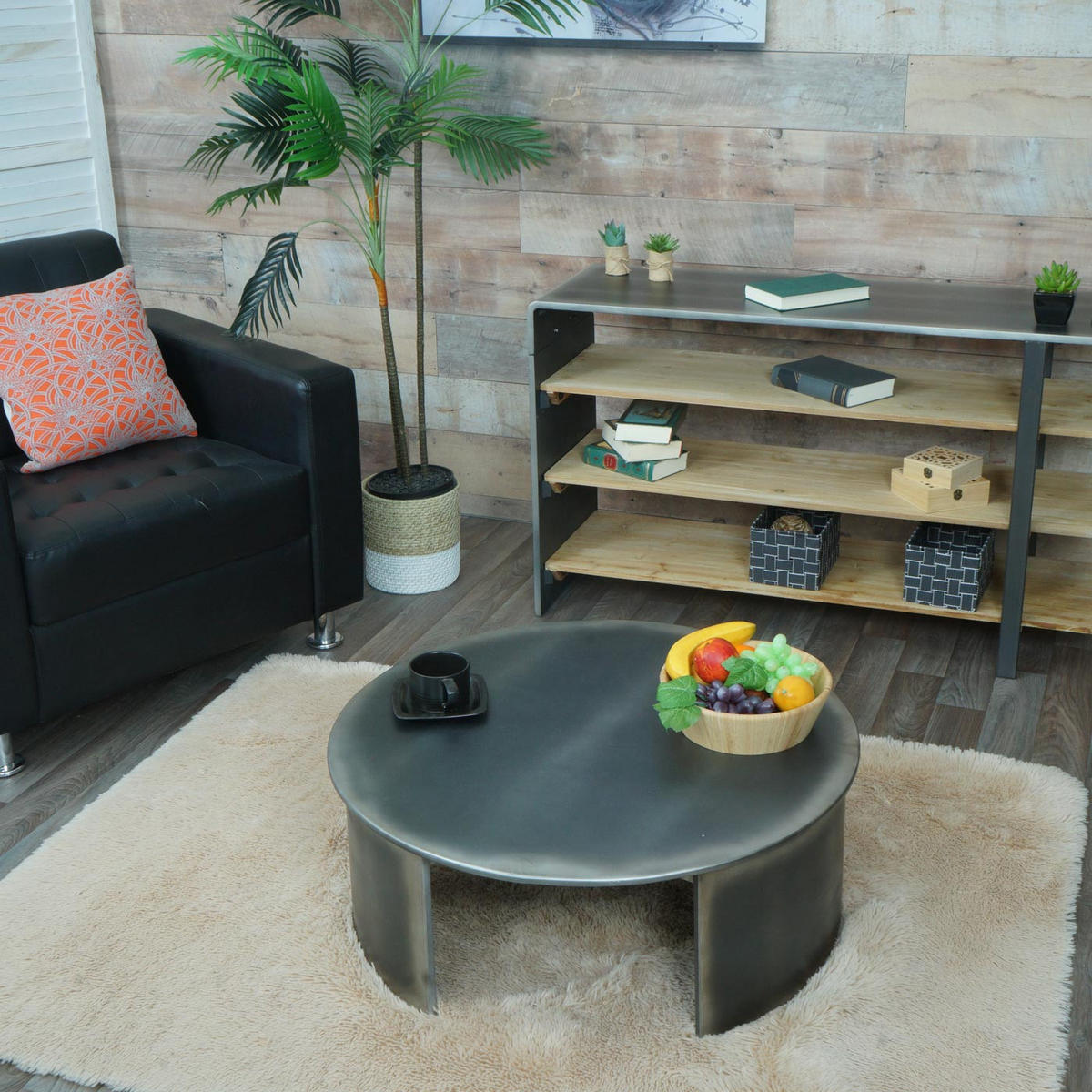 COUCHTISCH rund Grau - Grau, Holz (80/80/30cm) - MCW