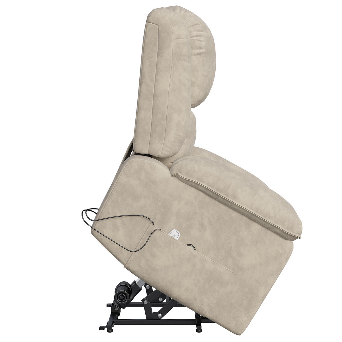 KOMFORTSSESSEL mit motorverstellung & aufstehhilfe - Braun, Metall (93/106/102cm) - SHOPENTRA