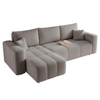 ECKSOFA Leros Mit Schlaffunktion - Grau, Holzwerkstoff/Textil (248/145cm) - Fun Möbel