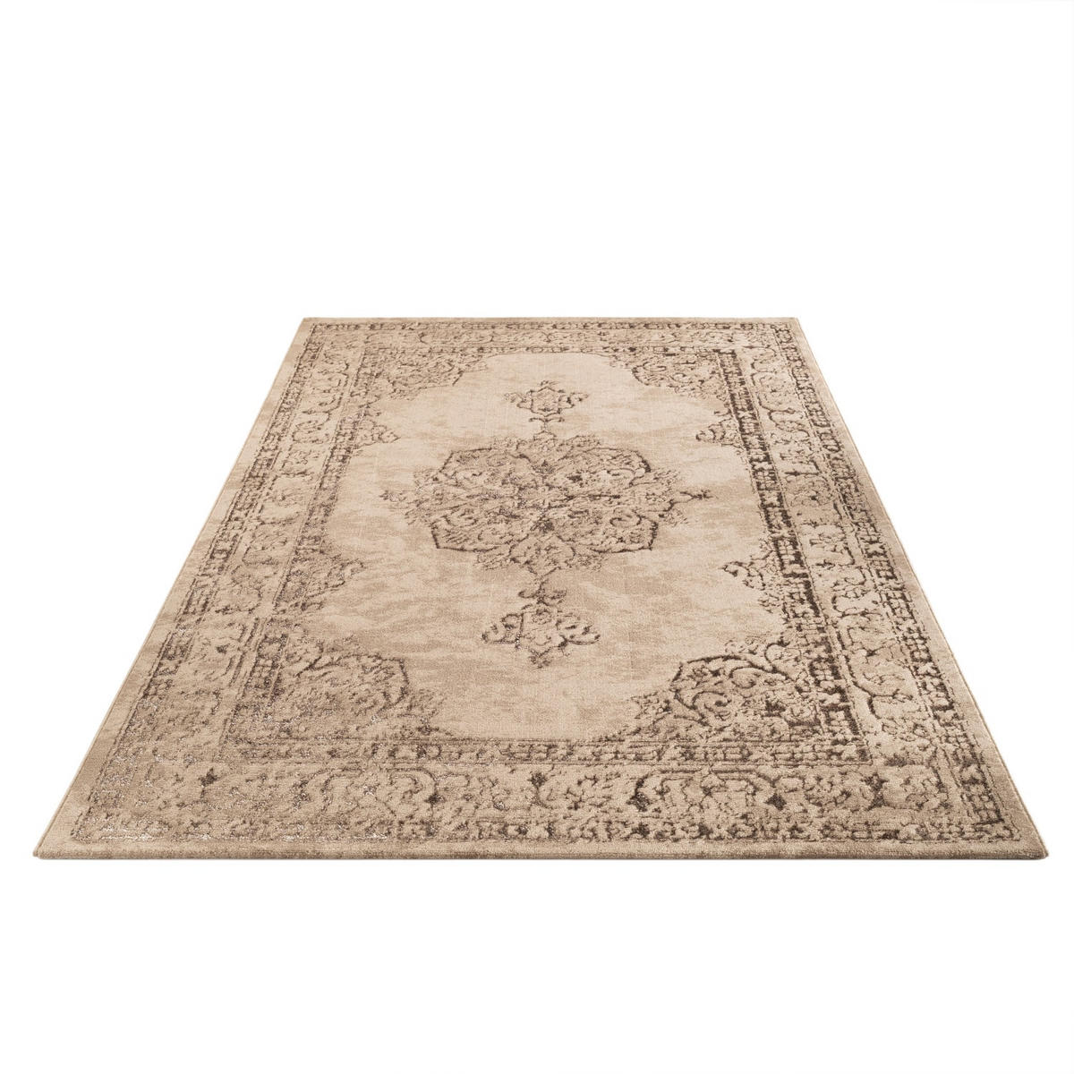 TEPPICH Kurzflor Orientalisch Wohnzimmer Beige Läufer 80x150 - Beige, Textil (80/150cm) - KADIMA DESIGN