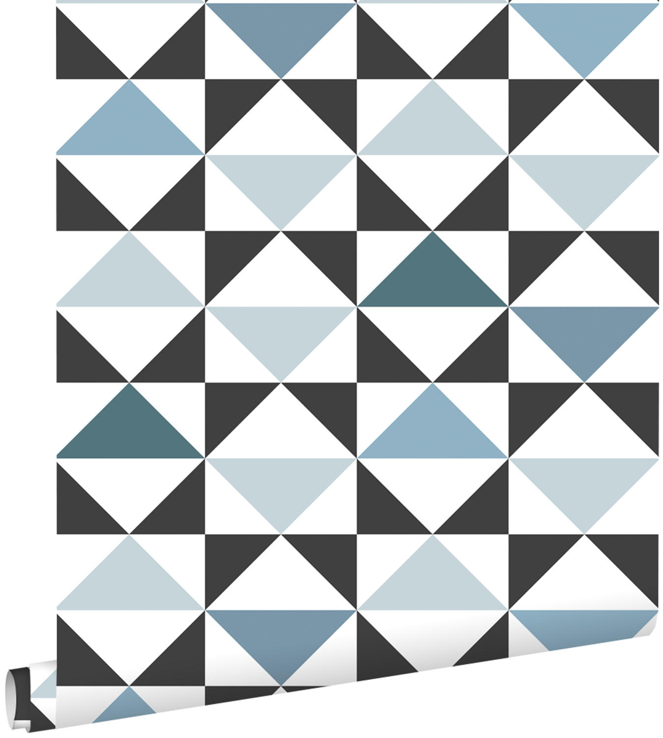 TAPETE grafische Dreiecke 53 cm x 10.05 m - Blau, Papier (53/1000cm) - ESTAhome