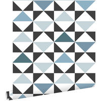 TAPETE grafische Dreiecke 53 cm x 10.05 m - Blau, Papier (53/1000cm) - ESTAhome