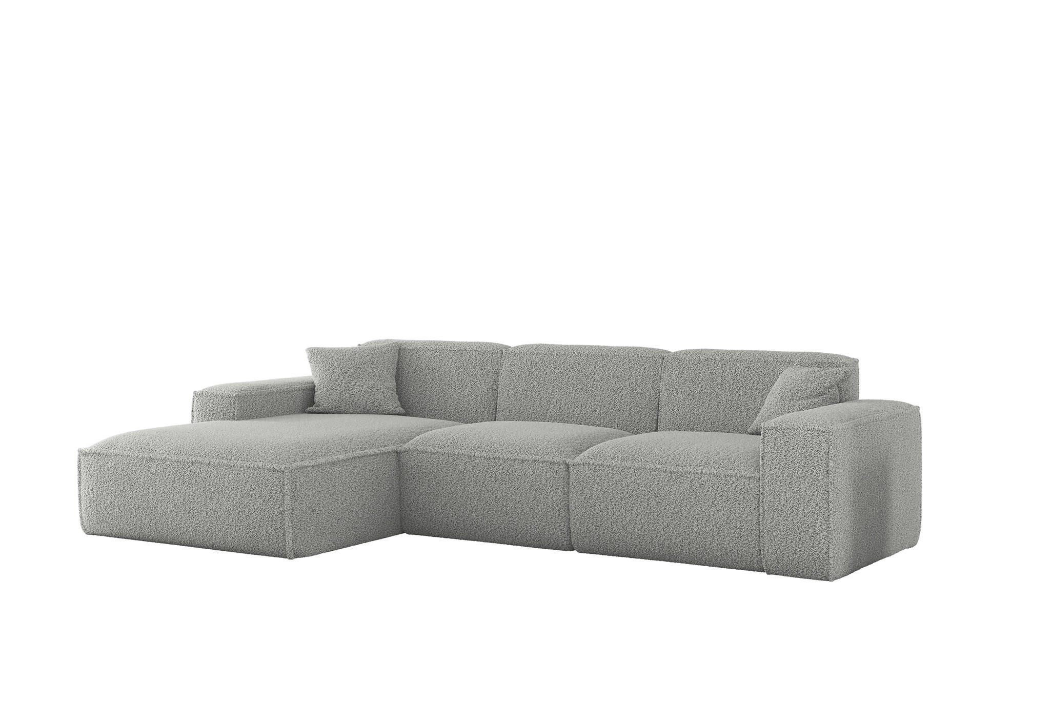 ECKSOFA Celes Premium In Sven - Hellgrau, Holzwerkstoff/Textil (266/165cm) - Fun Möbel