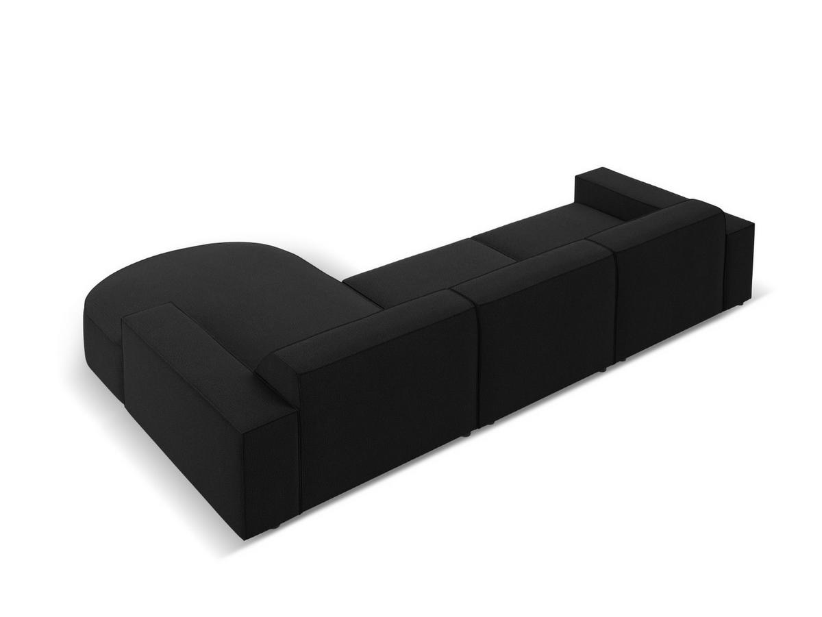 ECKSOFA rechts Jodie aus strukturiertem Stoff schwarz 4 Sitzplätze - Schwarz, Textil (166/284cm) - Micadoni