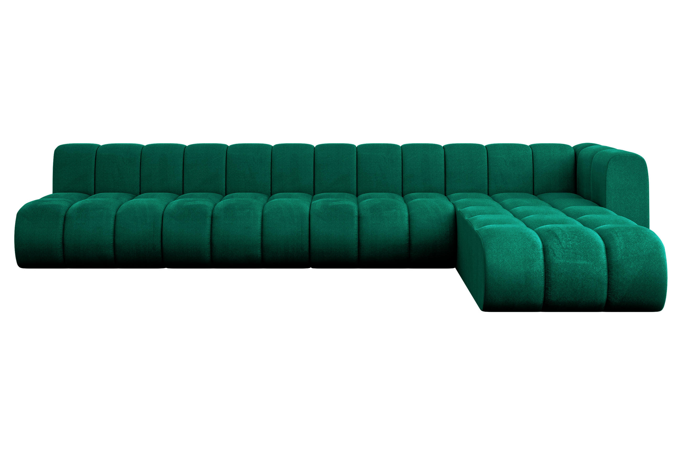 ECKSOFA modulares Sofa Darnel-L3 - 387x177x70 cm Grün - Dunkelgrün, Holzwerkstoff/Textil (387/177cm) - ALTDECOR