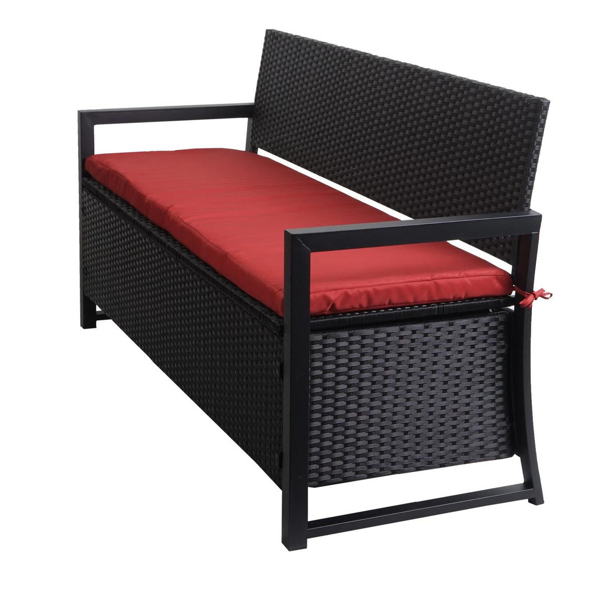 SITZBANK 3er 87x164x57cm Anthrazit/Bordeaux - Anthrazit, Metall (164/87/57cm) - PROREGAL