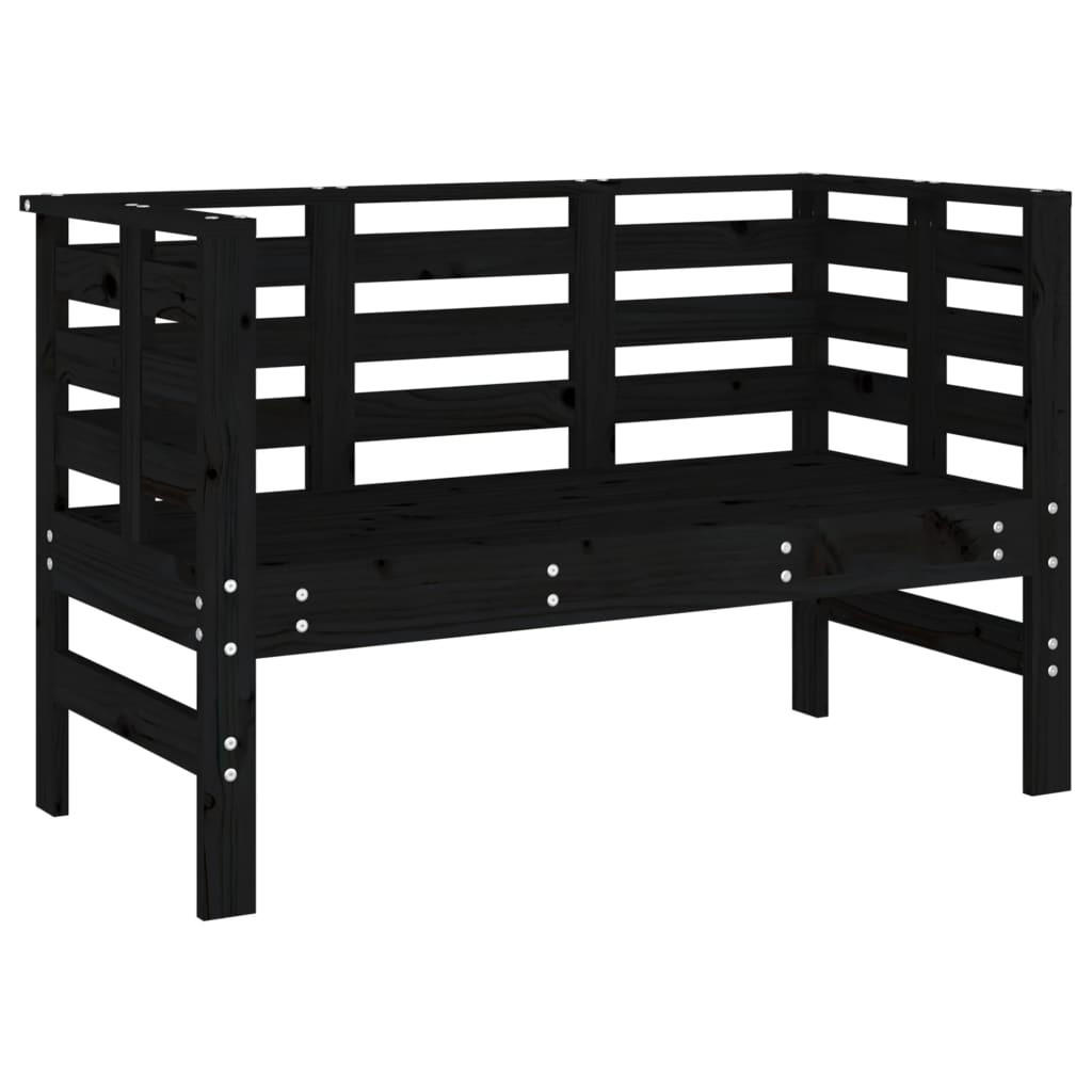 furnicato Gartenbank Schwarz 111.5x71x53 cm
