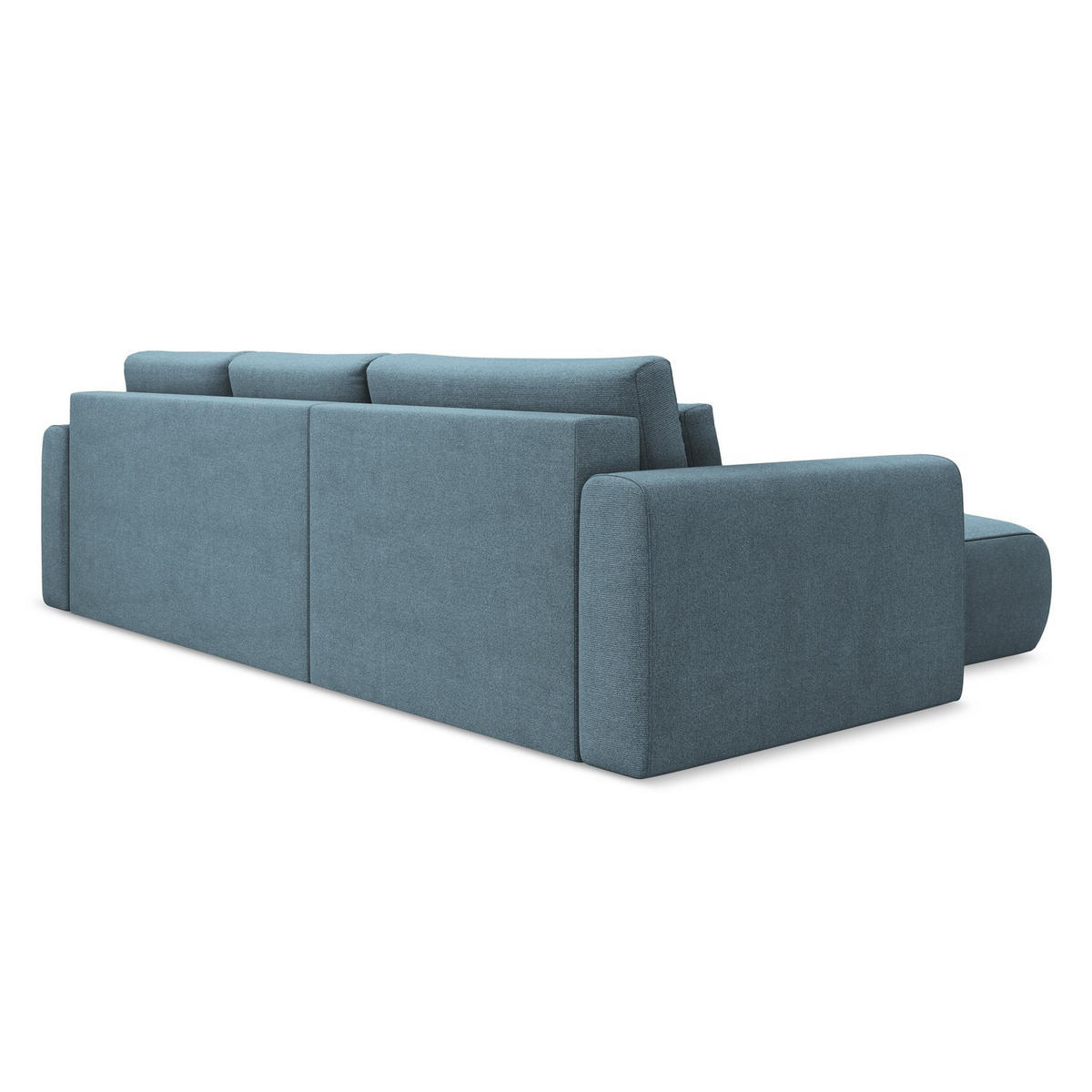 ECKSOFA mit Schlaffunktion Strukturstoff Stoff Blau - Blau/Schwarz, Kunststoff/Textil (149/278cm) - LaMiaSofa