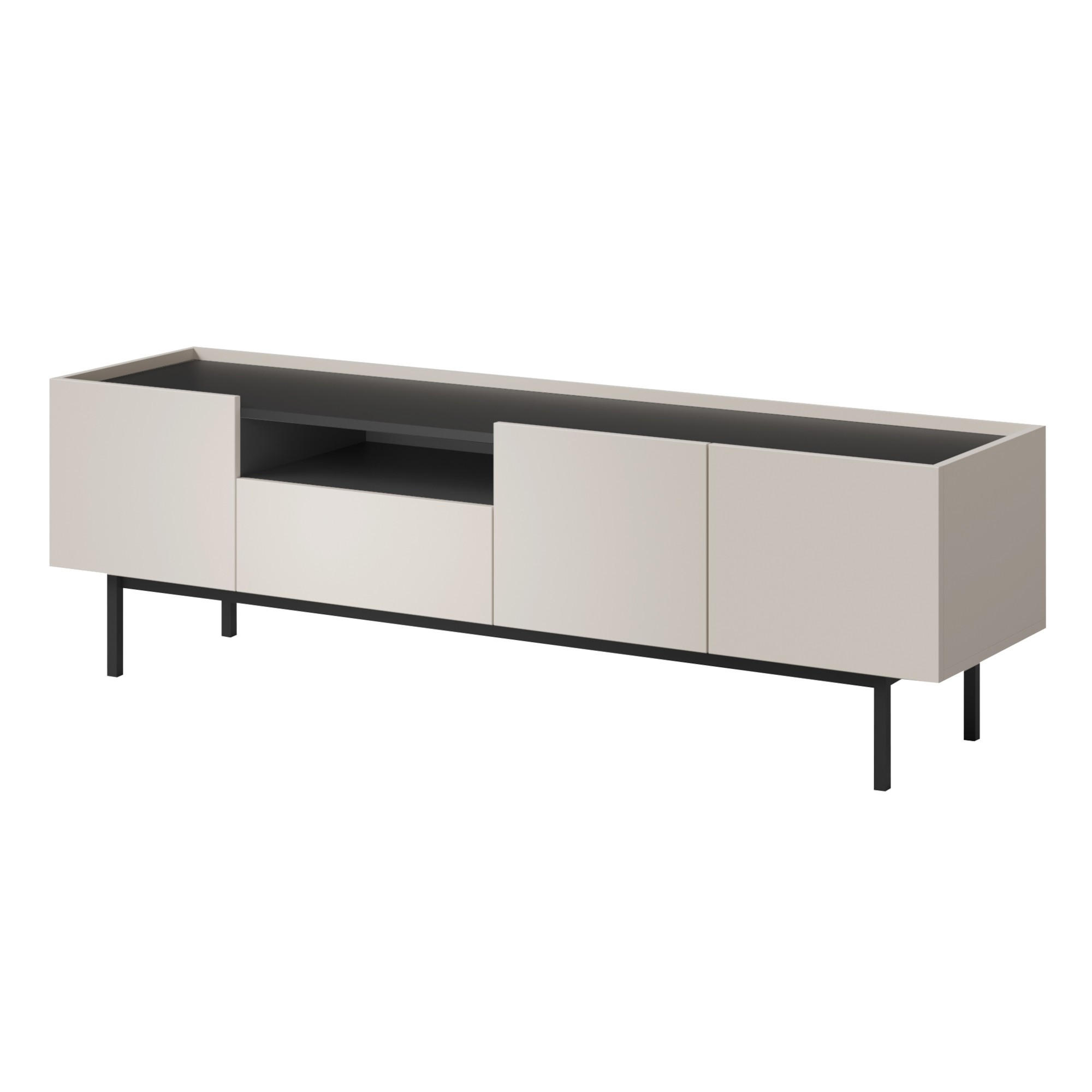 TV-LOWBOARD Noel 165 Kaschmir/ Schwarz (stehend) - Kaschmir/Schwarz, Holzwerkstoff/Metall (164/50/42cm) - mzm24