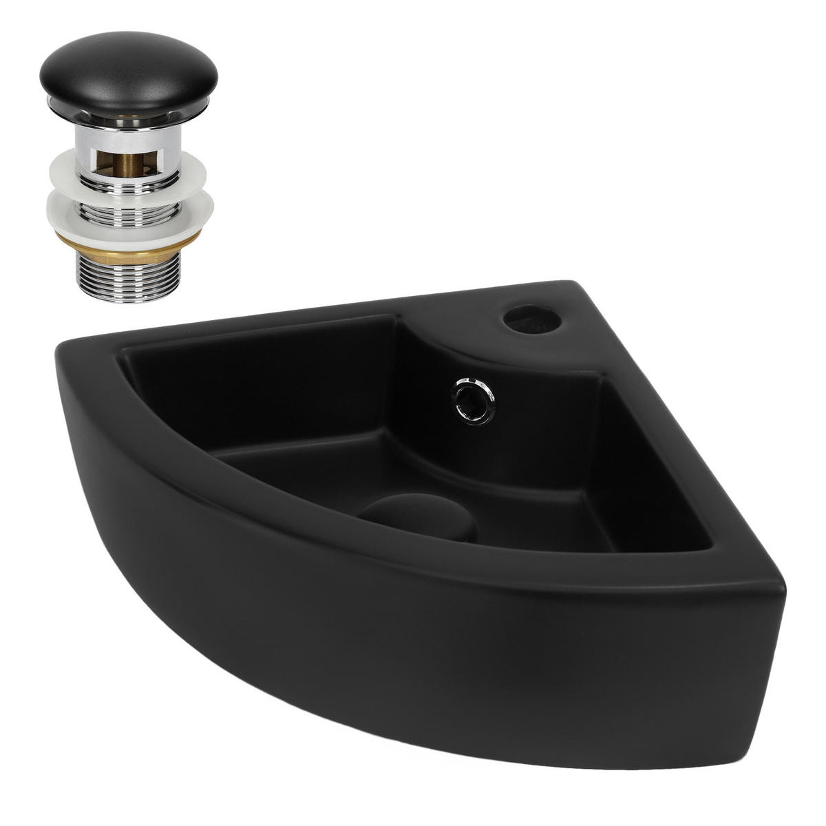 WASCHBECKEN - Schwarz, Keramik (33/13/33cm) - ML-DESIGN