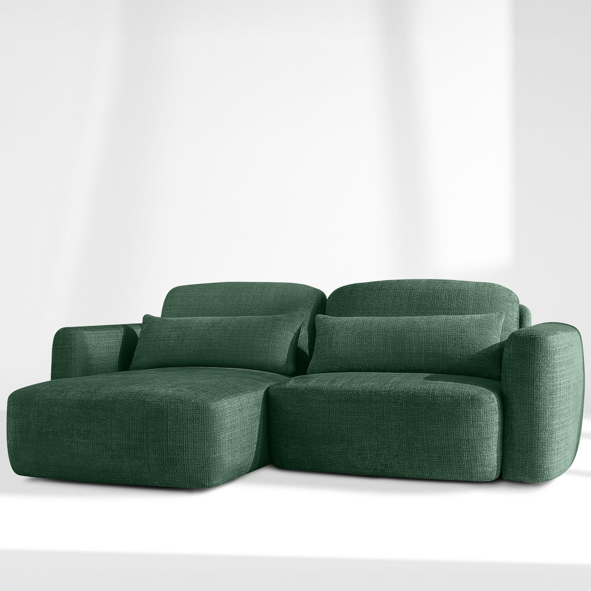 SITZGARNITUR ELOSA - Grün, Holz/Textil (245/85/165cm) - KONSIMO®