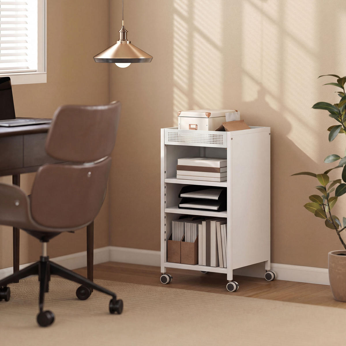 BÜCHERREGAL Metall Kunststoff Weiß - Weiß, Metall (34/69.5/35cm) - HOMCOM