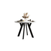 ESSTISCH VOLTA MATT 100/100/72,5 cm Tischplatte: Weiß matt; Gestell: Schwarz - Schwarz/Weiß, Holzwerkstoff/Metall (100/100/72.5cm) - Lookway