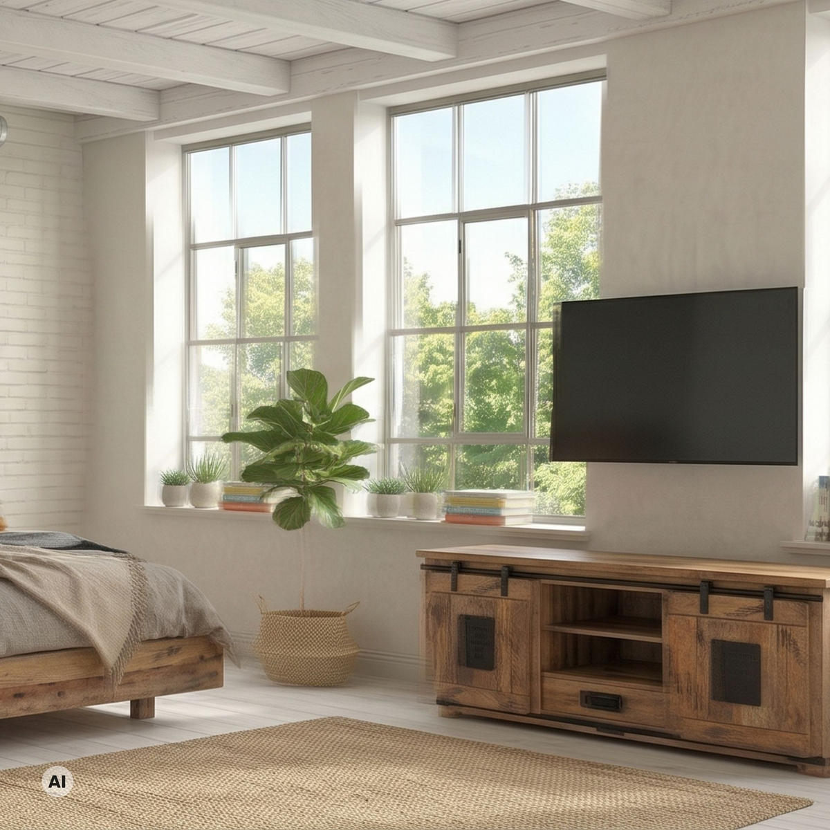 TV-ELEMENT Florenz Mango Vintage 180 x 55 x 50 cm - Schwarz/Braun, Holz (180/50/55cm) - Mr. Deko