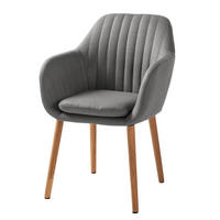 ARMLEHNENSTUHL - Textil / Massivholz - Eichefarben/Grau, Eichenholz/Holz (57/83/61cm) - home24