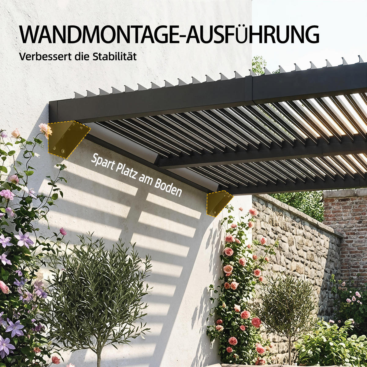 PERGOLA Aluminium Metall Dunkelgrau - Dunkelgrau, Metall (298/220/300cm) - Outsunny