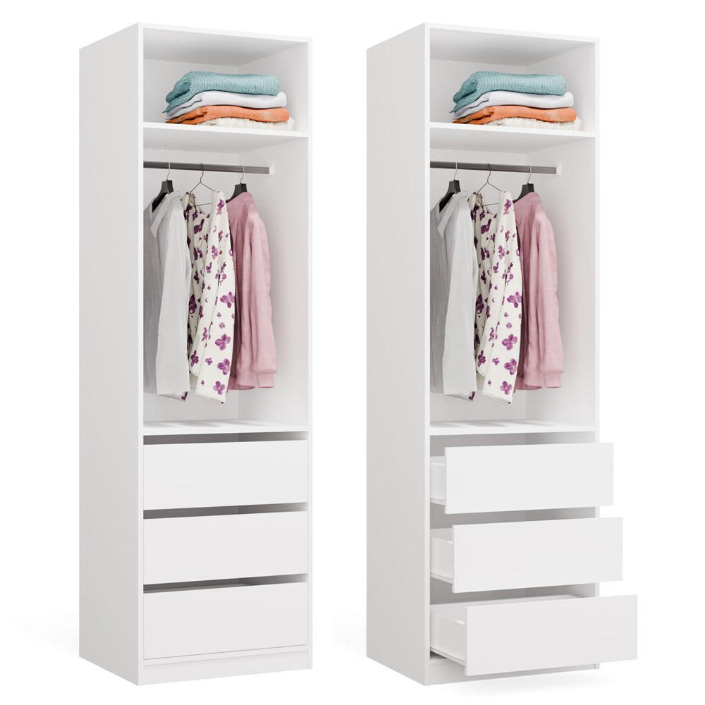 GARDEROBENSCHRANK Weiß 60/200/50 - Weiß, Holzwerkstoff (60/200/50cm) - RAUMHIRSCH FURNITURE