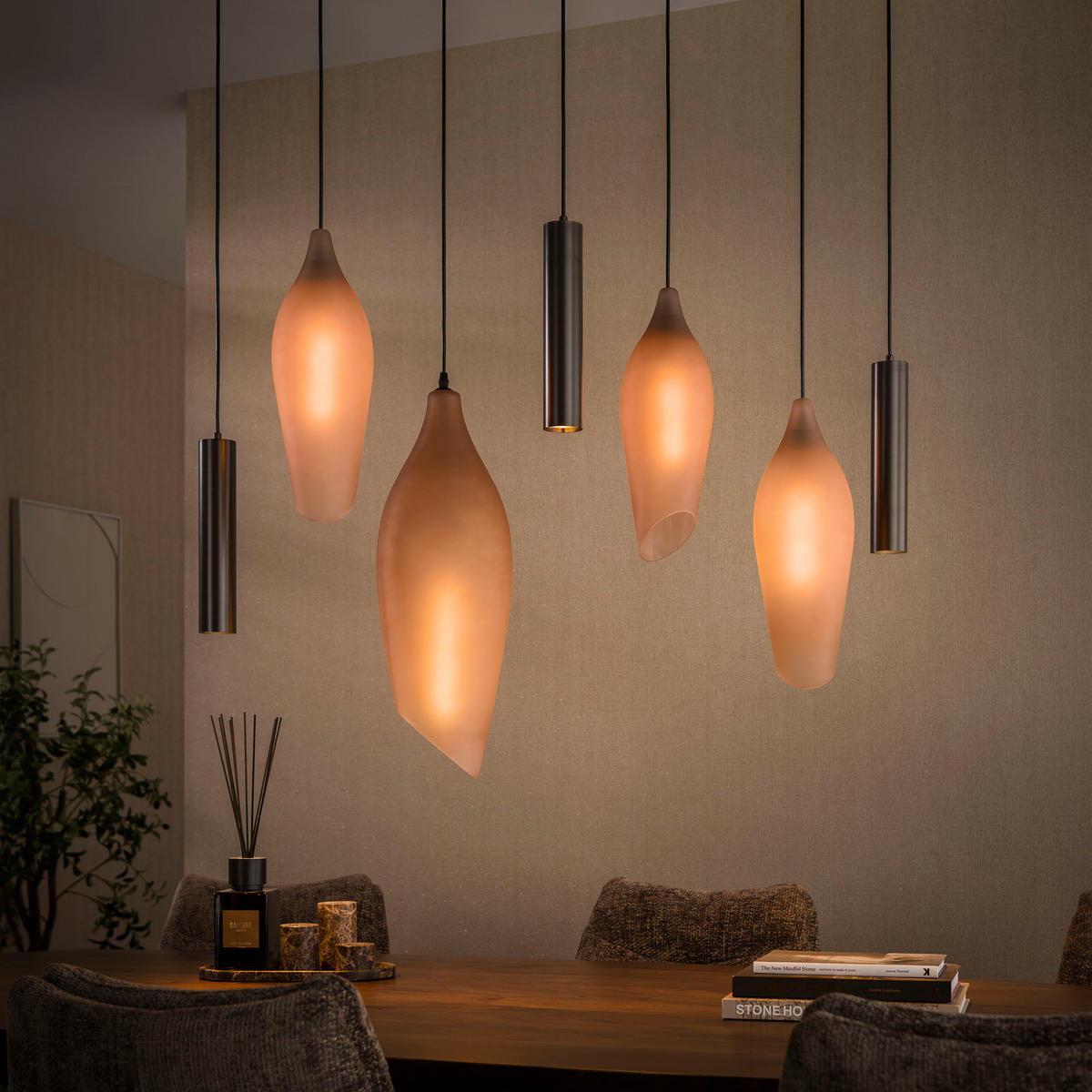 HÄNGELEUCHTE Cocoon Braun 40/105/150 cm - Braun, Glas (40/105/150cm) - Hoyz Collection