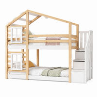 ETAGENBETT Baumhaus 90x200 cm mit Stauraum Kiefer-Massivholz/MDF Natur Weiß - Weiß, Holz (90/200cm) - Meubliv