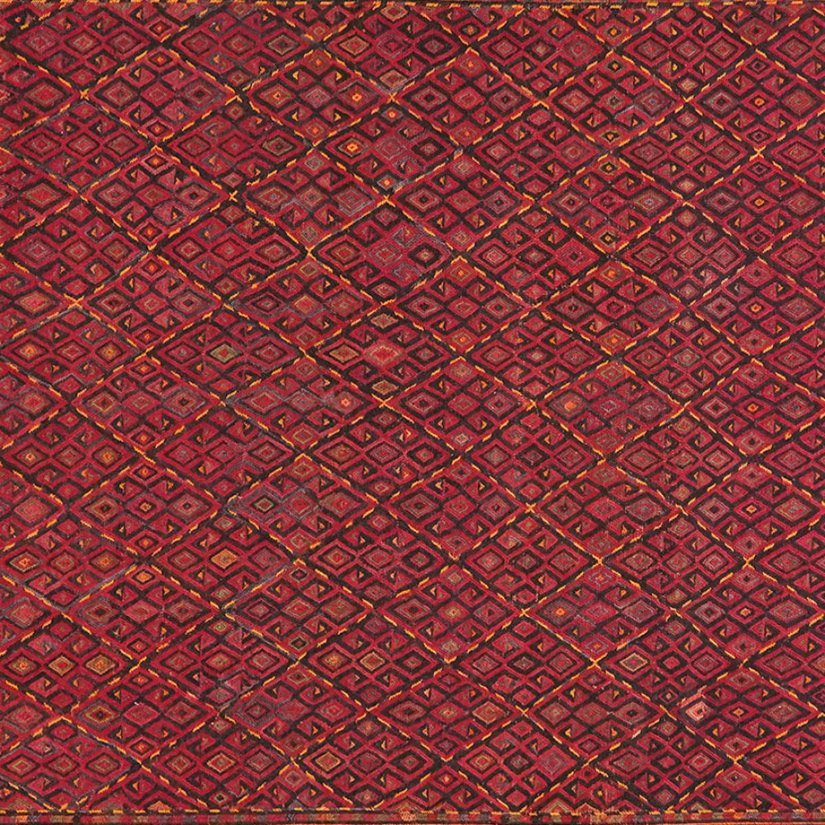 HANDWEBTEPPICH Kelim Kordi Rot 400/204 cm Schurwolle - Rot, Textil (204/400cm) - Looma