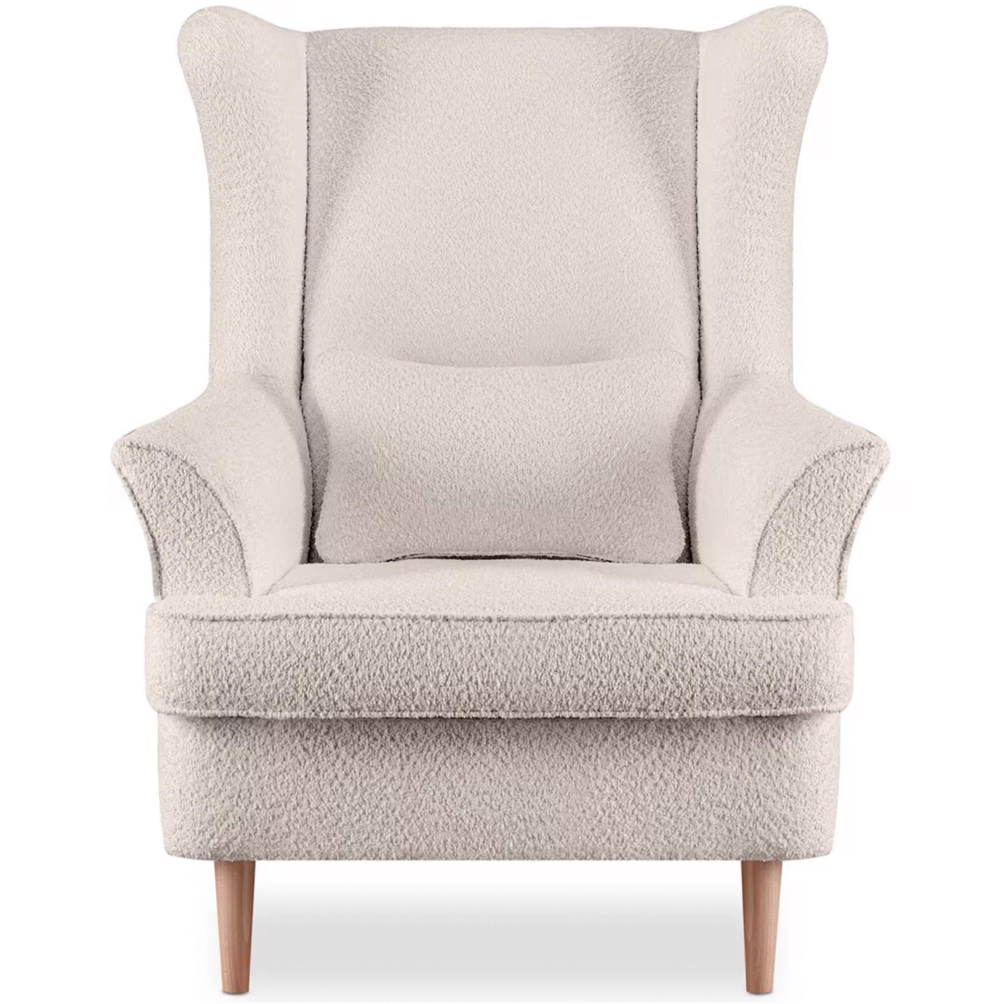OHRENSESSEL STRALIS inklusive dekorativem Kissen, Ecru - Ecru, Textil (82/108/80cm) - KONSIMO®