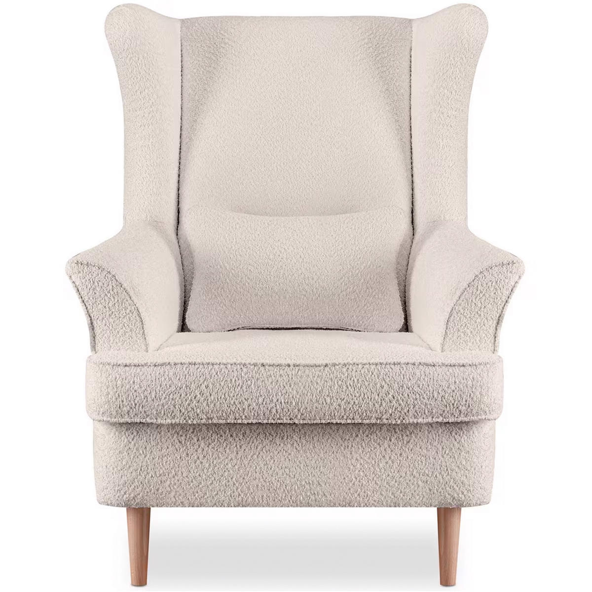 OHRENSESSEL STRALIS inklusive dekorativem Kissen, Ecru - Ecru, Textil (82/108/80cm) - KONSIMO®