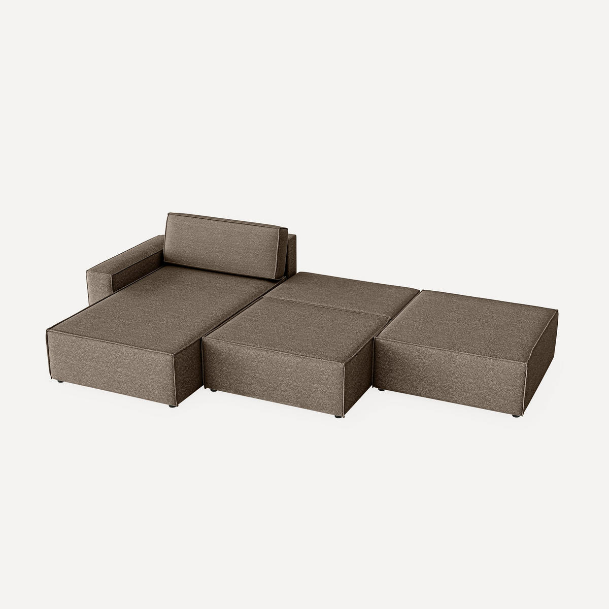 ECKSOFA Lummo Re mit Schlaffunktion, Braun - Braun, Textil (323/185cm) - Fedve