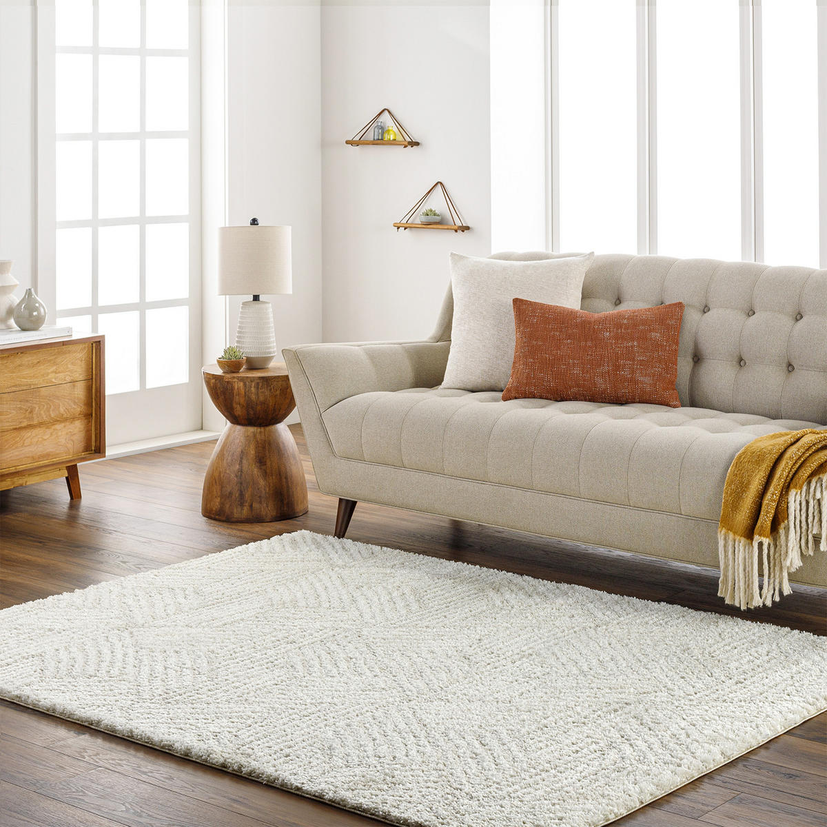 HOCHFLORTEPPICH 160/213 cm Beige - Beige, Naturmaterialien/Kunststoff (160/213cm) - LIVABLISS