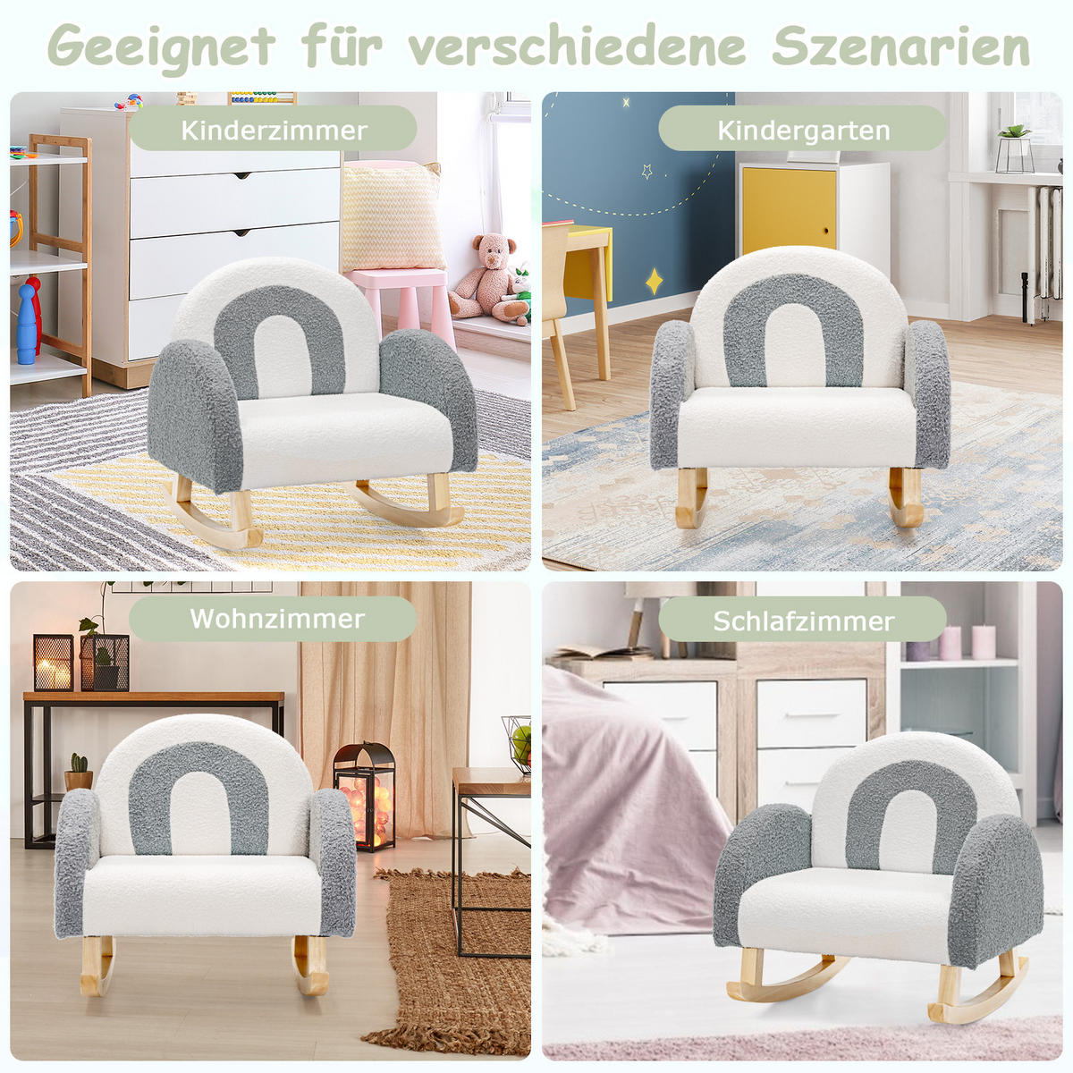 KINDERSOFA 51cm Grau - Grau, Holz (50/51/51cm) - COSTWAY