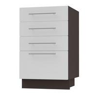 SCHUBLADENUNTERSCHRANK Kvantum D4A/40 Weiß Matt / Lava Matt 40 / 50 / 82cm - Dunkelgrau/Weiß, Holz/Holzwerkstoff (40/82/50cm) - Feldmann-Wohnen