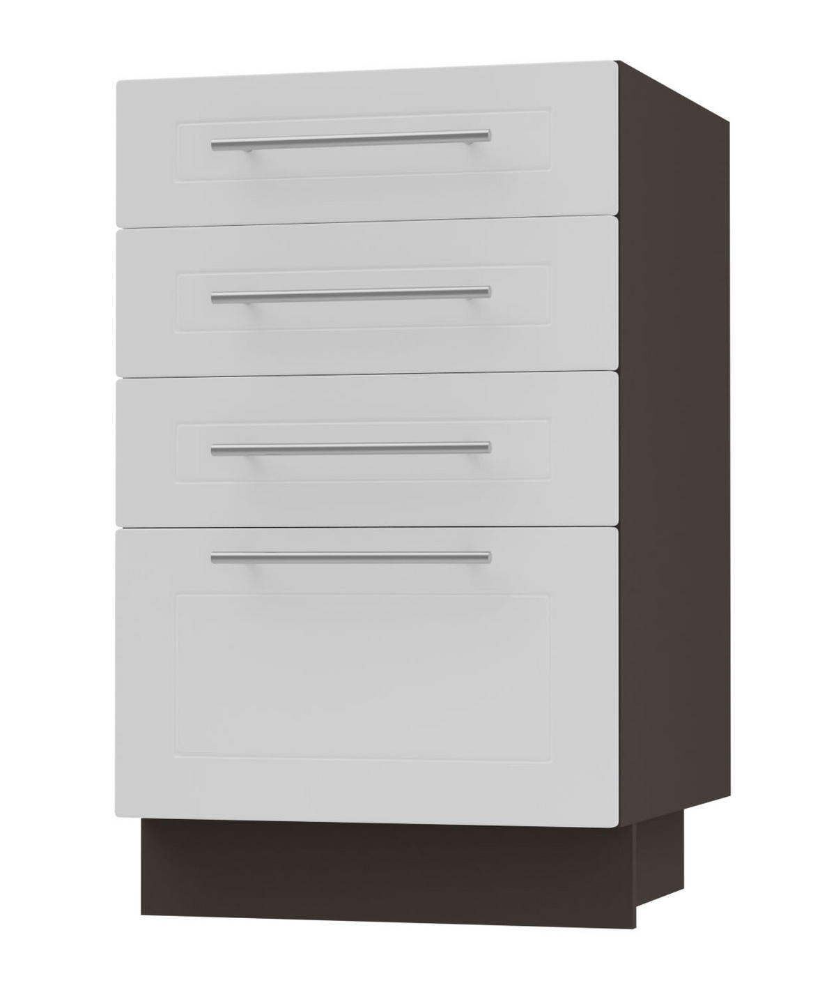 SCHUBLADENUNTERSCHRANK Kvantum D4A/40 Weiß Matt / Lava Matt 40 / 50 / 82cm - Dunkelgrau/Weiß, Holz/Holzwerkstoff (40/82/50cm) - Feldmann-Wohnen