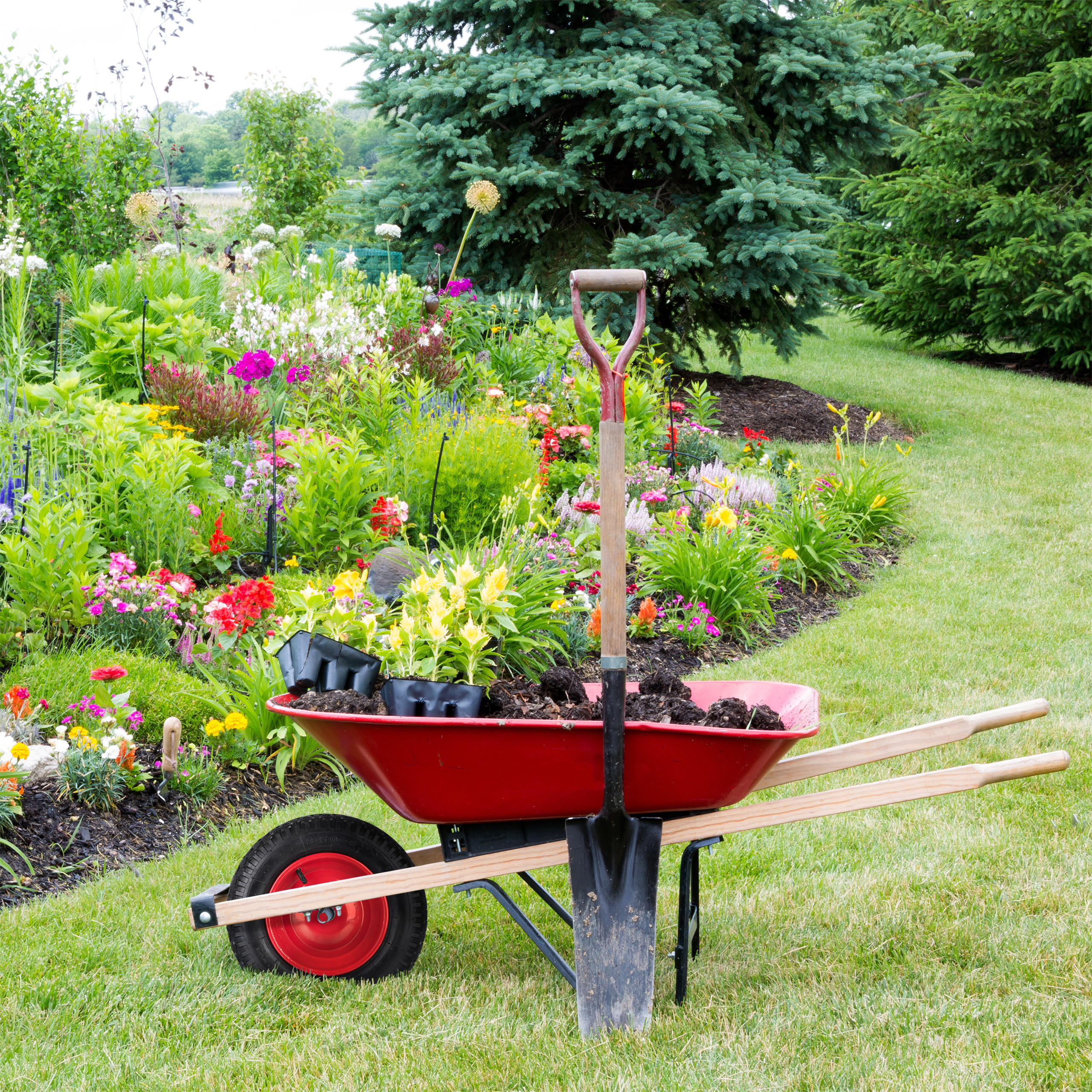 SCHUBKARRENRAD - Multicolor, Kunststoff/Metall (36/36/24cm) - Relaxdays