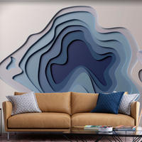 SELBSTKLEBENDE FOTOTAPETE 196/140 cm - Blau/Beige, Kunststoff/Textil (196/1cm) - KUNSTLOFT