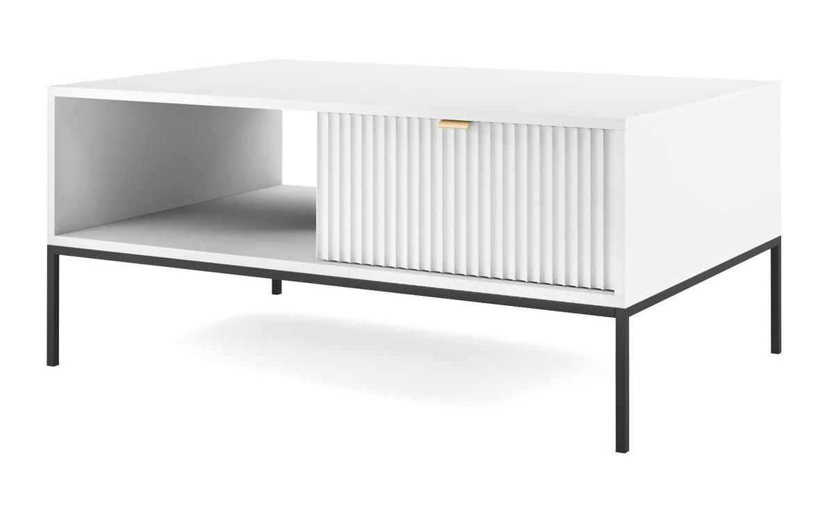 COUCHTISCH Vellore Weiß 104/68/46 cm - Goldfarben/Schwarz, Holzwerkstoff/Metall (68/104/46cm) - Selsey