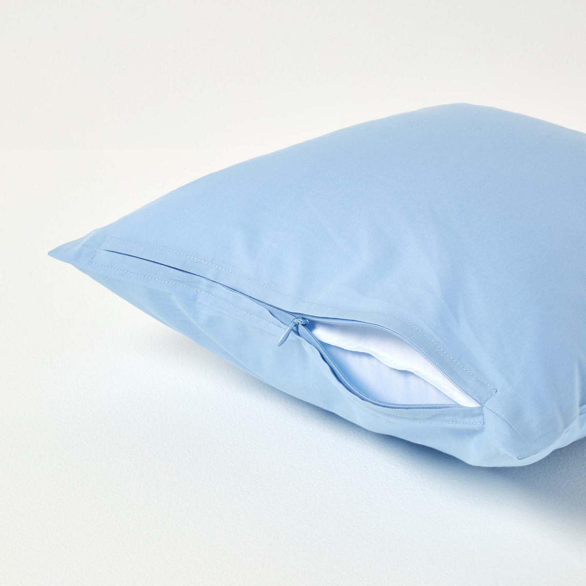KISSENBEZUG Perkal, Ägyptische Baumwolle, Fadendichte 200 - Blau, Textil (40/40cm) - Homescapes