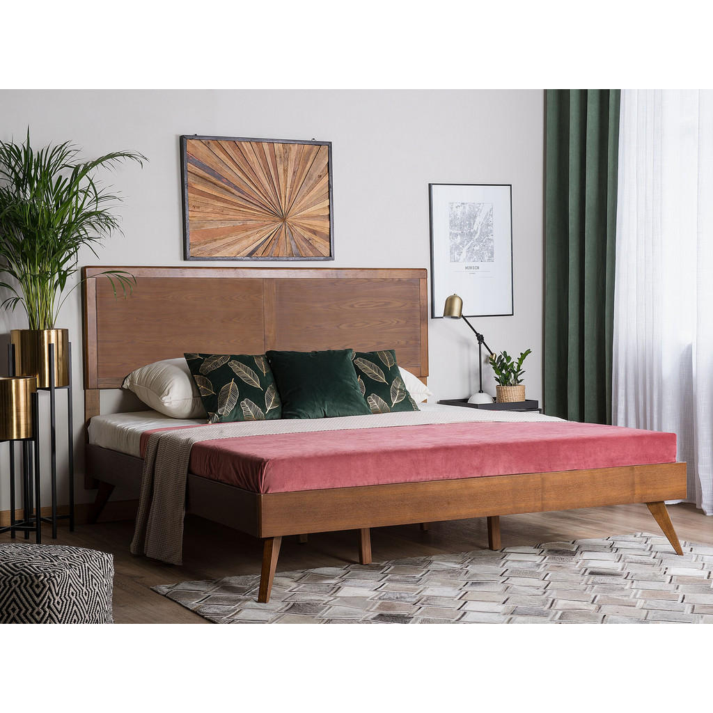 Thumbnail - Beliani Holzbett, Dunkelbraun, Holzwerkstoff, 180x200 cm, Schlafzimmer, Betten